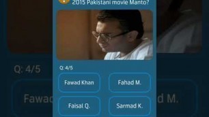 'Who played Sadat Hassan in 2015 Pakistani movie Manto?#short#knowledge#dailyquizanswes#manto'