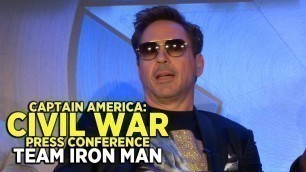 'FULL \"Captain America: Civil War\" press conference (PART 1: TEAM IRON MAN) with cast and directors'
