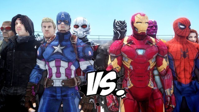 'Team Captain America vs Team Iron Man - Civil War Battle'