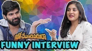 'Nivetha Thomas - Sri Vishnu Funny Interview about BrochevarevaruRa Movie | Rahul vs Mithra |'