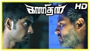 'Kanithan Tamil movie | Scenes | Atharva saves Karunakaran | Tarun locates camera at his consultancy'