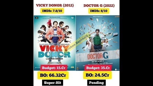'Vicky Donor Vs Doctor G Movie Comparison And Boxoffice Collections #ayushmankhurana #vickydonor'