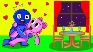 'BLUE Is real love False Love With Pink - Rainbow Friends Animation - Rainbow Friends | Smile Stories'
