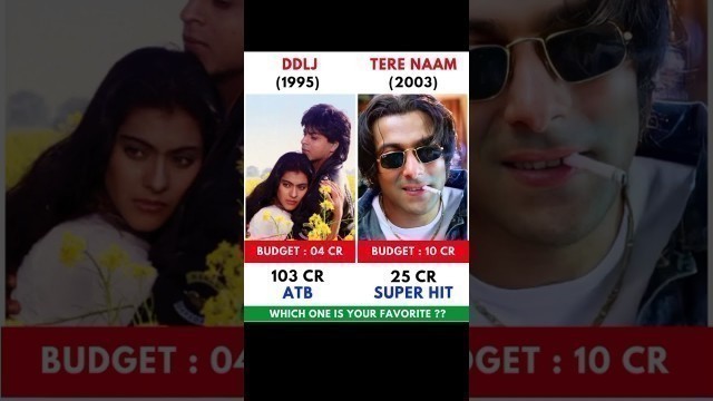 'Dilwale Dulhania Le Jayenge Vs Tere Naam Movie Comparision || Box Office Collection #shorts'