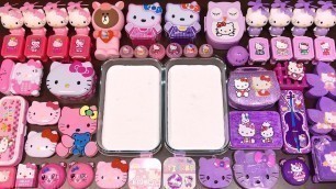 'Special Series #30 HELLO KITTY PURPLE Vs PINK !! Mixing Random Things into Glossy Slime'