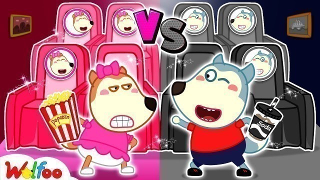 'Wolfoo and Lucy Play Pink vs Black Cinema Challenge - Fun Playtime for Kids | Wolfoo Family Official'