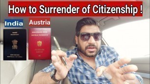 'Surrender Of Citizenship | Cancellation of Indian Passport @rajmotivateyou.330'