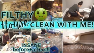 'FILTHY HOUSE CLEAN WITH ME! | EXTREME CLEANING MOTIVATION | MESSY HOUSE BEFORE & AFTER | SAHM'