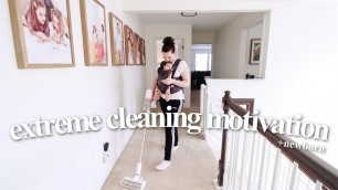 'NEW WHOLE HOUSE CLEAN WITH ME + NEWBORN 2022 | Extreme Cleaning Motivation'
