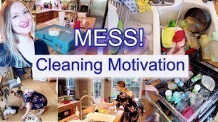 'MESSY HOUSE CLEAN WITH ME // CLEANING MOTIVATION // CLEANING'
