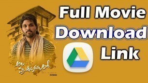 'Ala Vaikunthapurramuloo Full Movie Download Link in Google Drive.'
