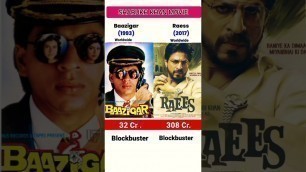 'SRK\'s Baazigar Vs Raees Movie Comparison | Box Office Collection #shorts #viralvideo #youtubeshorts'