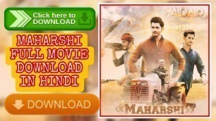 '\'Maharshi\' Full movie in Hindi || \'Maharshi\' Full movie download ||2020 movie ||Movie download Hindi'