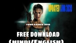 'How to download tomb raider 2018 full movie in hindi dubbed | HD new link 2020 | free download'