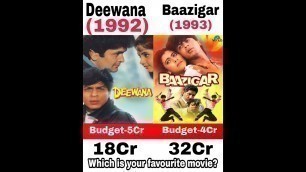 'Deewana vs Baazigar movie comparison #boxofficecollection #shorts #shahrukhkhan #srk'