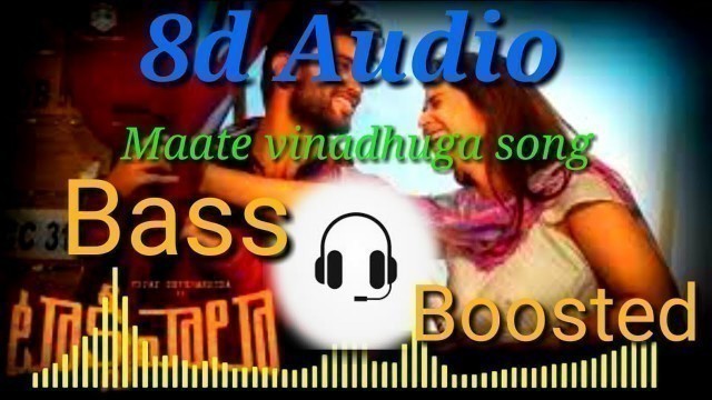 'Maate vinadhuga song 8d audio telugu|Telugu 8d songs from taxiwala movie.'