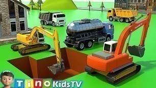 'Excavator and Water Tank Truck for Kids | Swimming Pool Construction'