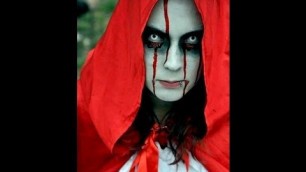 'How to create a Horror Halloween  look Makeup Red Riding Hood , Bloody Mary, Death Bride Tutorial'