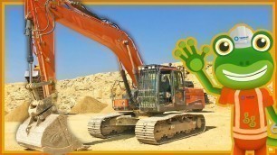 'Excavators For Kids | Construction Trucks | Gecko\'s Real Vehicles'