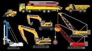 'Construction Vehicles 2 - Trucks, Cranes, Excavators & More - The Kids\' Picture Show'