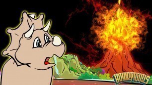 'SMOKE - FIRE - LAVA - VOLCANO | Dinosaur Songs and Dinosaur Cartoons | Dinostory by Howdytoons S2E1'
