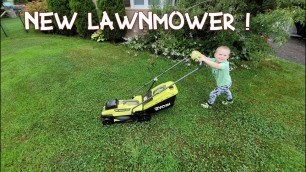 'LAWNMOWERS FOR KIDS | New Ryobi Mower | Lawnmower Boy #13'