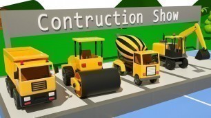 'Trucks for Kids Construction Show - #excavator, Dump Truck, Mixer Truck in Surprise Eggs'