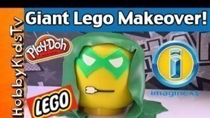 'GIANT Play-Doh Lego Head MYSTERY SuperHero Makeover! By HobbyKidsTV'