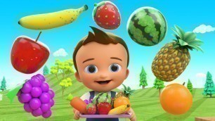 'Learn Colors & Fruits Names for Children with Little Baby Fun Play Cutting Fruits Toy Train 3D Kids'