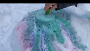 'Snow Volcano - kids science experiment - baking soda and vinegar'