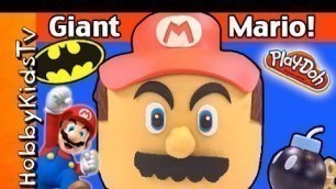 'Giant SUPER MARIO Lego Head Makeover with Play-Doh'