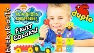 'SpongeBob Bus! Colors n\' Fruit w/HobbyFrog, We Play Duplo Set HobbyKidsTV'