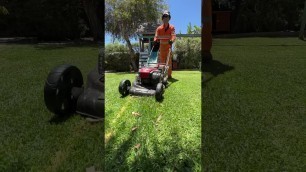 'Lawn mower videos for kids | min min playtime dad mows the lawn | blippi kids'