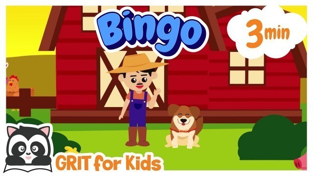 'BINGO song| ビンゴ|　Nursery rhyme| 童謡| English song for kids|子供の英語の歌| GRIT'