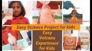 'Easy Volcano Experiment for Kids - Science Project for Kids - DIY Volcano experiment'