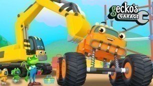 'Monster Truck Construction Site Accident｜Gecko\'s Garage｜Kids Cartoon｜Learning Videos For Toddlers'