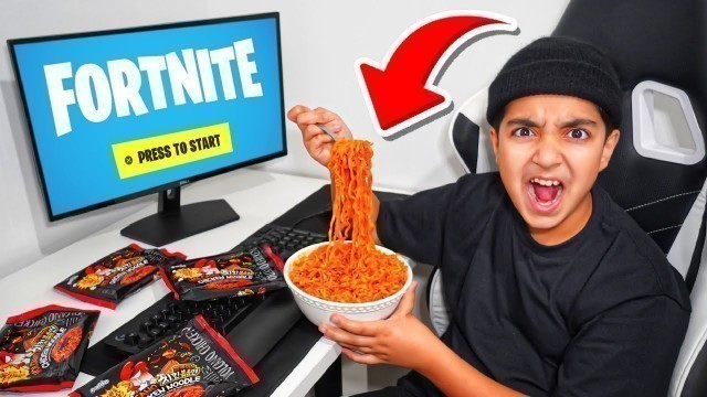 'Kid Eats VOLCANO FIRE NOODLES For Every Kill In Fortnite...'