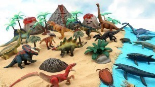 'DIV Volcano Dinosaur Island! Jurassic World Dinosaur For Kids - Mosasaurus, T-Rex, Indoraptor'
