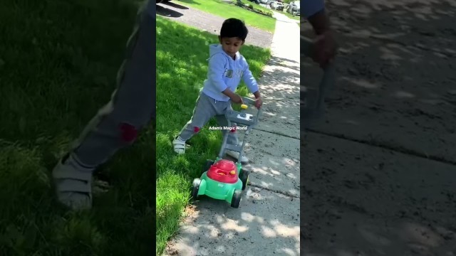 'Kids lawn mower #Daddy’s helper#satisfyingvideos#cute#toys'