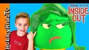 'Surprises in Giant DISGUST Inside Out Lego Head with HobbyKids'