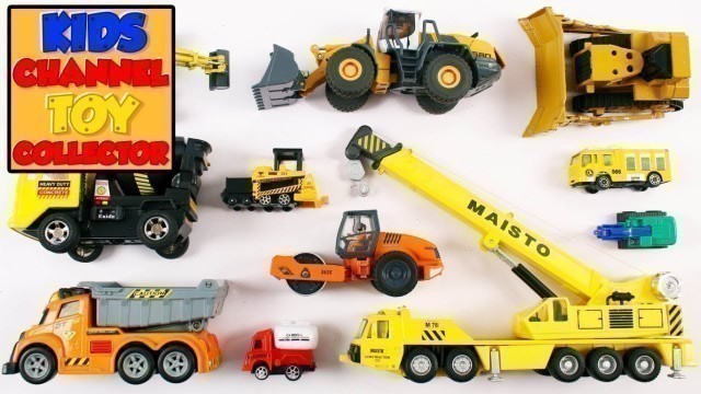 'Learn About Construction Vehicles Names for Kids - Excavator, Bulldozer & Other Trucks - Toys Videos'