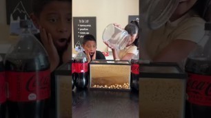 'Kids Make Coke & Mentos Volcano In FishTank
