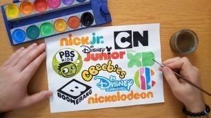 'TOP 10 TV networks for kids - Logo Drawing - nick jr., Disney Junior, PBS Kids, Cbeebies ...etc'
