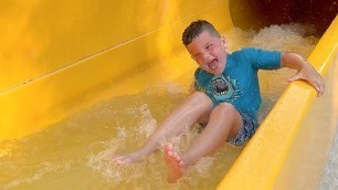 'BEST WATERPARK PLAYGROUND EVER!! Caleb PLAYS in a VOLCANO at VOLCANO BAY! Splash Pad for Kids!'