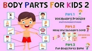 'Body Parts For Kids | Head And shoulders Song | Body Parts Game | ESL Kids | 4K'