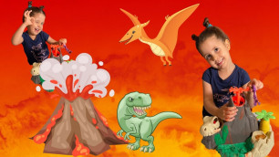 'Dinosaur Slime Volcano | Jasmin Kids Show'