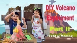 'Science Volcano Experiment for kids Part II #littlescientists #Volcanochallenge #mentos#soda'