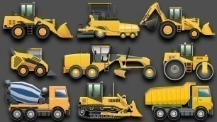 'Learning Construction Vehicles for Kids - Construction Equipment Bulldozers Dump Trucks Excavators'