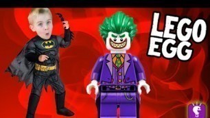 'Giant LEGO EGG! Batman Lego Movie Kits with HobbyKids'