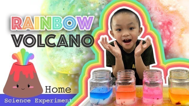 'DIY Science for Kids! DIY Rainbow Volcano Experiment at Home with Simple Material.'